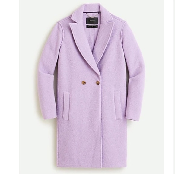 J‎ CREW The Daphne Topcoat in Italian Boiled Wool in Lavender Size 6 Petite - Picture 2 of 10